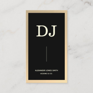 Modern Gold Faux Monogram 2019   2020 Wedding DJ Business Card