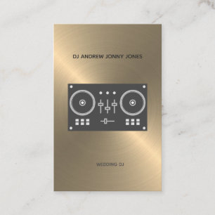 Modern Gold Faux Pro-DJ Controller Business Card