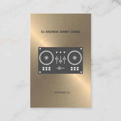 Modern Gold Faux Pro_DJ Controller Business Card