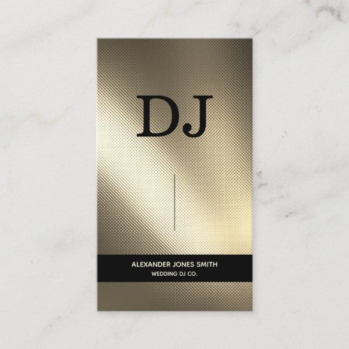 Modern Gold Faux Textured Wedding DJ Business Card