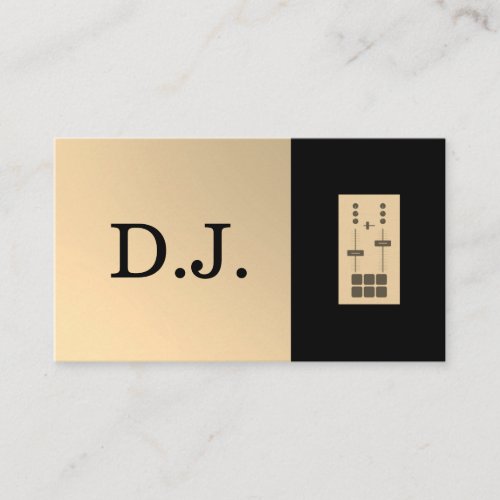 Modern Gold Faux Two_Toned DJ Monogram Business Card