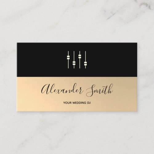 Modern Gold Faux Two_Toned Professional DJ Logo Business Card