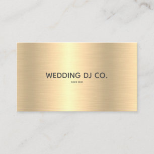Modern Gold Faux Wedding DJ Company Business Card