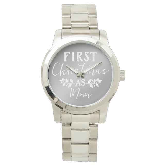 Modern Gold First Christmas as Mom Christmas Watch (Front)