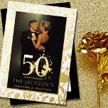 Modern Gold Floral Formal 50th Wedding Anniversary Foil Invitation<br><div class="desc">Modern Floral Formal 50th Wedding Anniversary Foil Invitation

*THIS IS REAL FOIL ON THE FRONT</div>