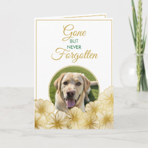 Modern Gold Floral Pet Loss Photo Sympathy Card