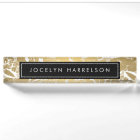 Modern Gold Flowers Black Circle Desk Nameplate