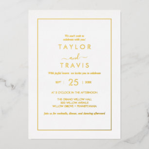 Modern Gold Foil   All-In-One Wedding  Invitation