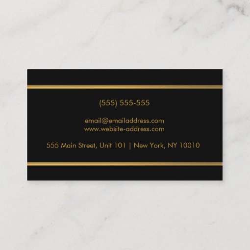 Modern Gold Foil Business Cards Black and Gold | Zazzle