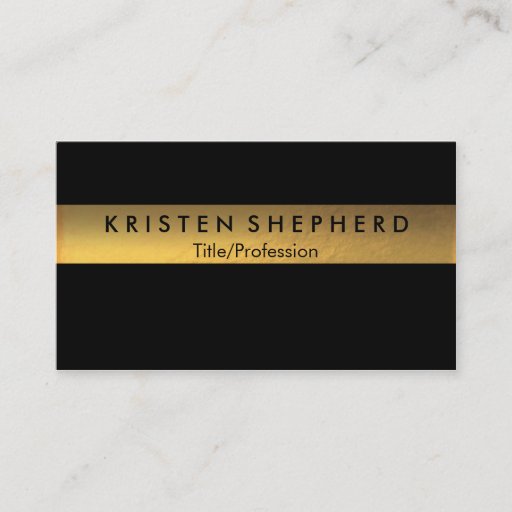 Customizable Modern Gold Foil Business Cards Black and Gold