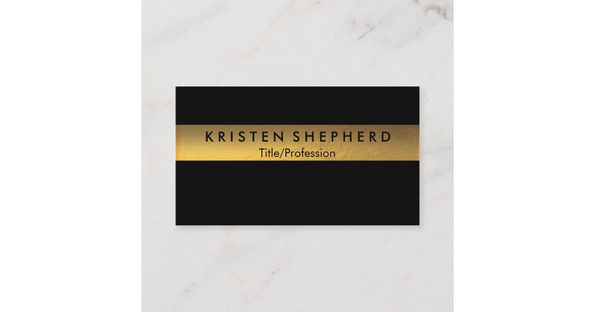 Modern Gold Foil Business Cards Black and Gold Zazzle