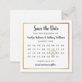 Modern Gold Foil Calendar Save The Date Enclosure Card (Front/Back)