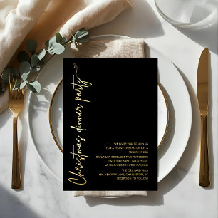 Modern Gold Foil Christmas Dinner Party Foil Invitation