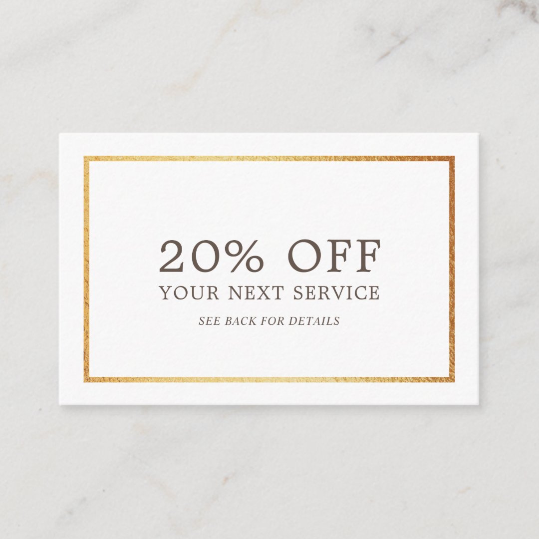 Modern Gold Foil Discount Voucher Zazzle