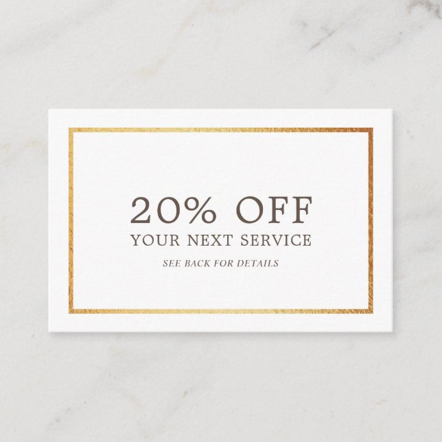 Modern Gold Foil - Discount Voucher Card (Front)