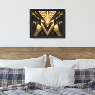 Modern Gold Foil Elegance Neo Art Deco  Canvas Print