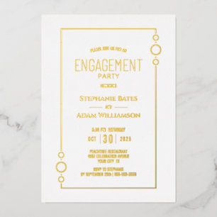 Modern Gold Foil Engagement Party Foil Invitation