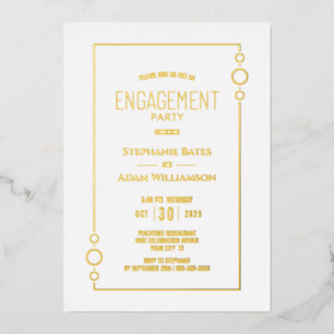 Modern Gold Foil Engagement Party Invitation