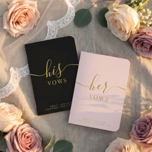 Modern Gold Foil His and Her Vows Photo Booklet Vow Books