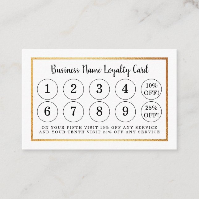 Modern Gold Foil - Loyalty Card (Front)