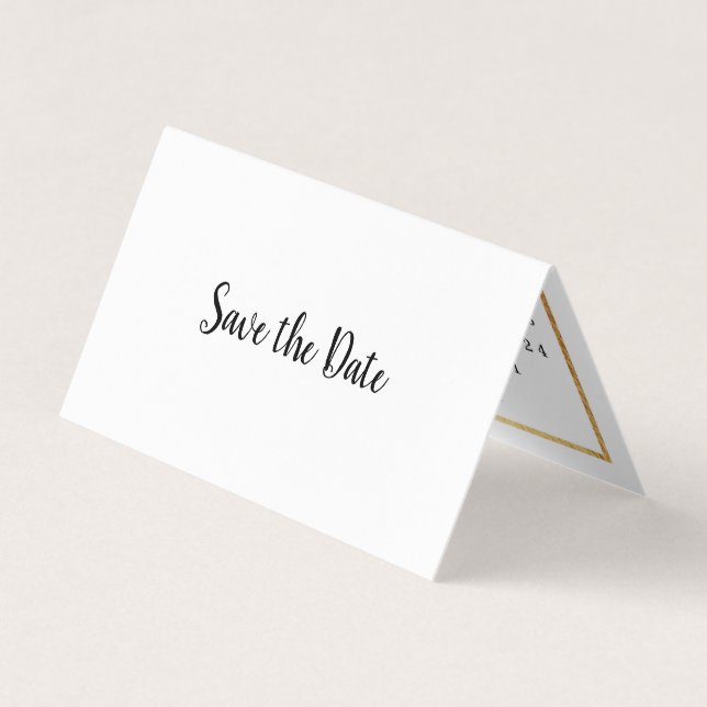Modern Gold Foil Photo Calendar Save The Date Card (Front)