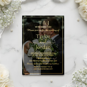 Modern Gold Foil Photo Wedding Elegant Invitation