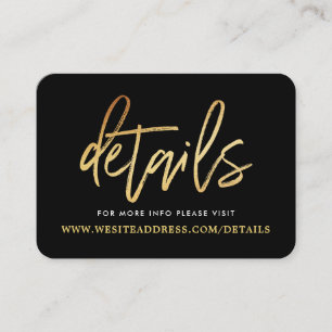 Modern Gold Foil Script Details Enclosure Card