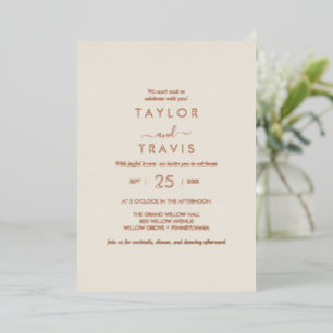 Modern Gold Foil Script   Navy Casual Wedding Invitation