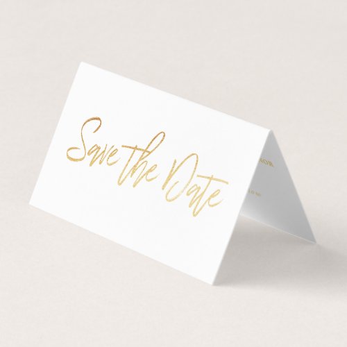 Modern Gold Foil Script Photo Save The Date Card