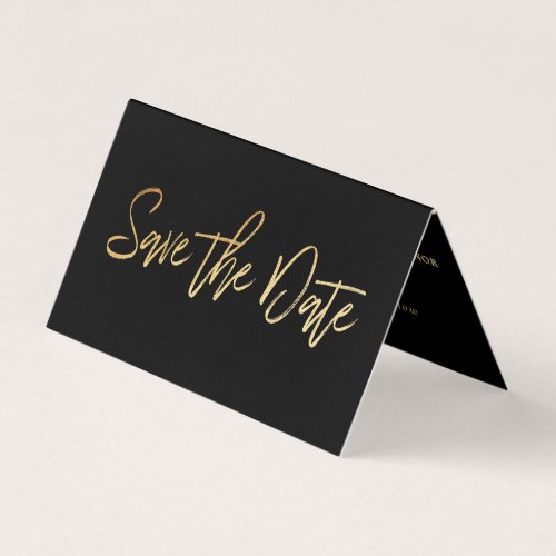 Modern Gold Foil Script Photo Save The Date Card