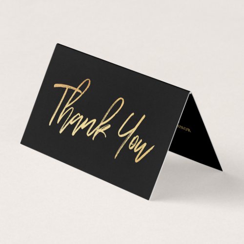 Modern Gold Foil Script Wedding Thank You Card