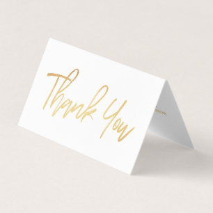 Modern Gold Foil Script Wedding Thank You Card