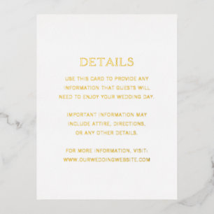Modern Gold Foil Simple Wedding Enclosure Card