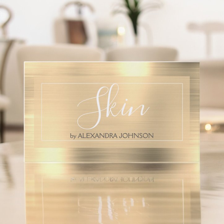 Modern Gold Foil Skin Care Business Card