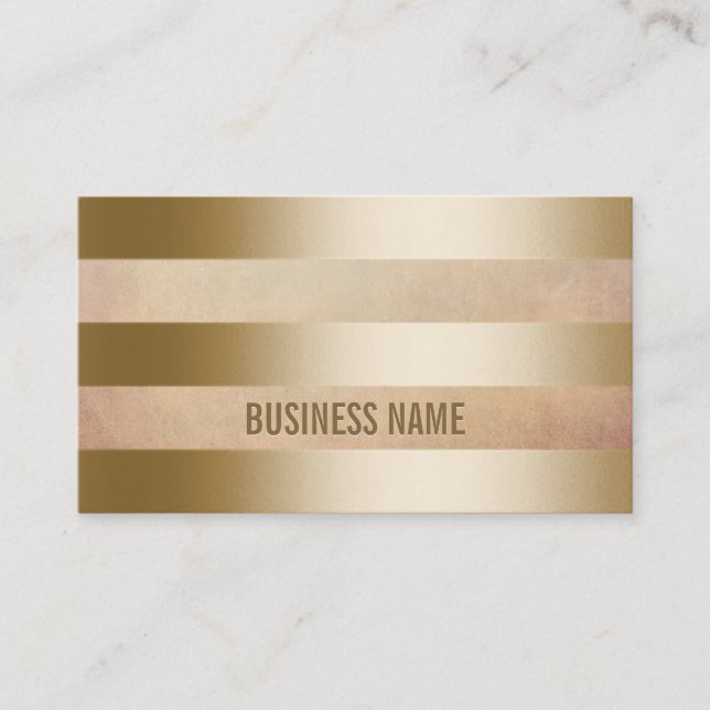 Modern Gold Foil Stripes Business Card (Front)