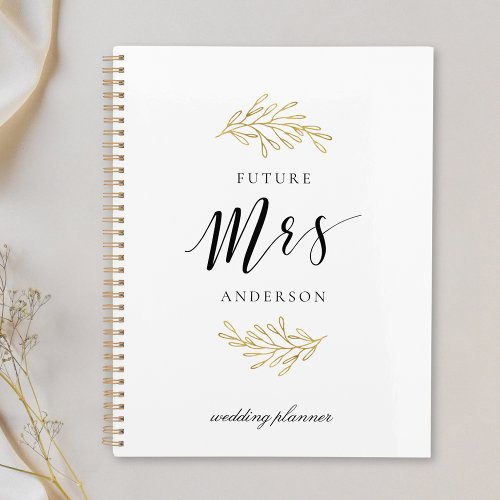 Modern Gold Foliage Future Mrs Wedding Planner