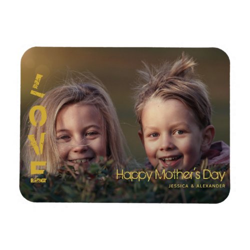 Modern Gold Font Happy Mothers Day Photo Magnet