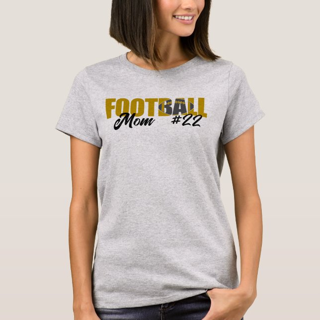 Modern Gold Football Mom T-Shirt (Front)