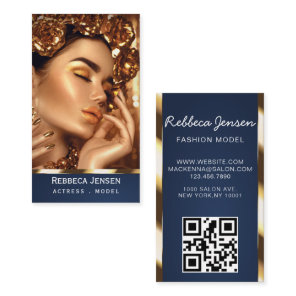 Modern gold frame actor model singer dancer photo business card