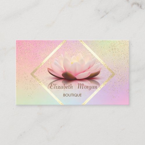 Modern Gold FrameConfetti Lotus Elegant Business Card