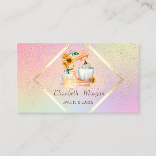 Modern Gold FrameConfetti Mixer Business Card