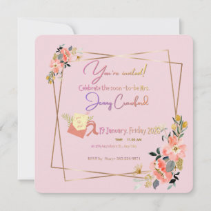  Modern Gold Frame   Custom Bride-to-Be Invite