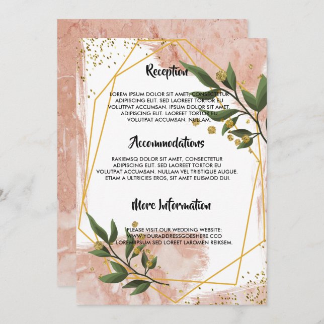 Modern Gold Frame Ivory Green Flor wedding program (Front/Back)