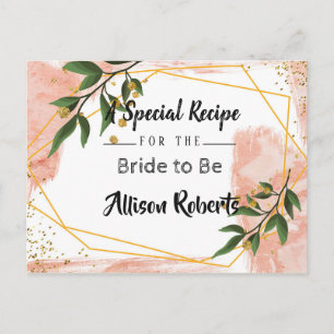 Modern Gold Frame Ivory Green Floral Bridal Shower Postcard