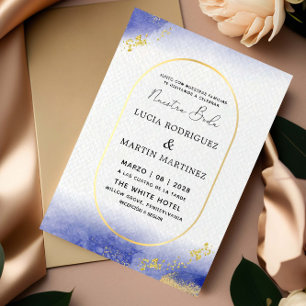 Modern & Gold Frame Nuestra Boda Invitation