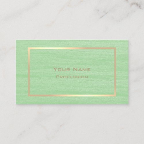 Modern Gold Frame on Mint Colors Professional Business Card