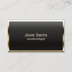 Modern Gold Framed Anesthesiologist Business Card