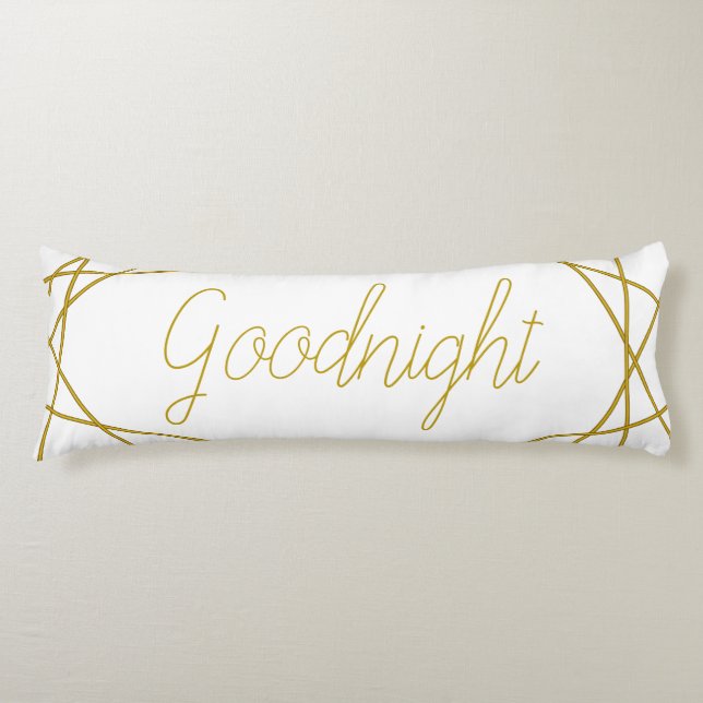 Modern Gold Geometric Lines Goodnight Body Pillow (Front)