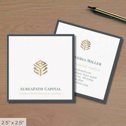 Modern Gold Geometric Logo Square Business Card - Product | North Red Vine