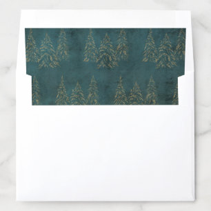 Modern Gold Geometric Pattern Christmas Tree Envelope Liner